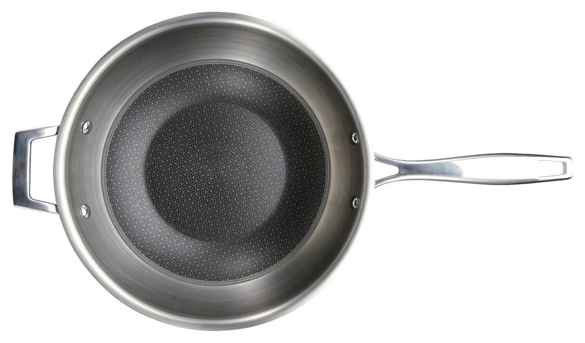 Wok Hi-Tech 3 Ø 53 cm Edelstahl Antihaftbeschichtet - Edelstahlfarben/Schwarz, Basics, Metall (53/29,5/9cm) - Masterpro