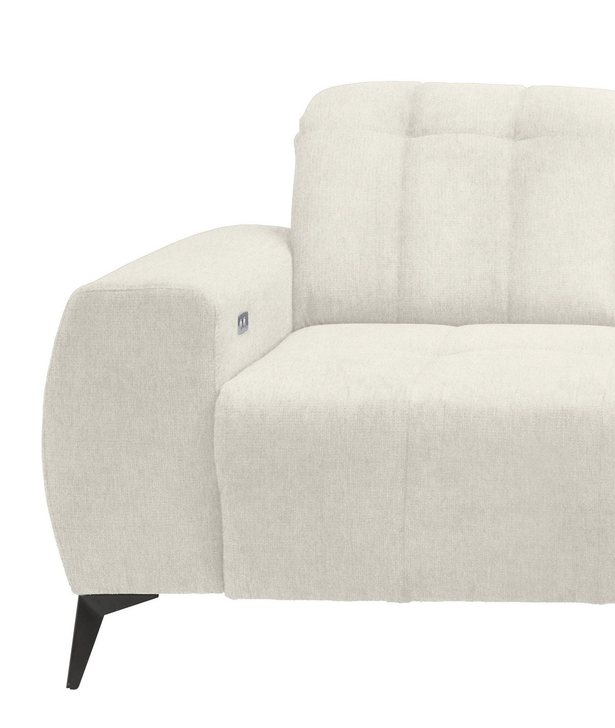 Ecksofa mit USB Anschluss Sano, Creme, S: 261x200 cm - Creme/Schwarz, MODERN, Textil (261/200cm) - Livetastic