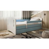 KINDER-/JUNIORBETT Classic Blau/Weiß 80x160cm - Blau/Birkefarben, MODERN, Holz/Holzwerkstoff (80/160cm) - MID.YOU