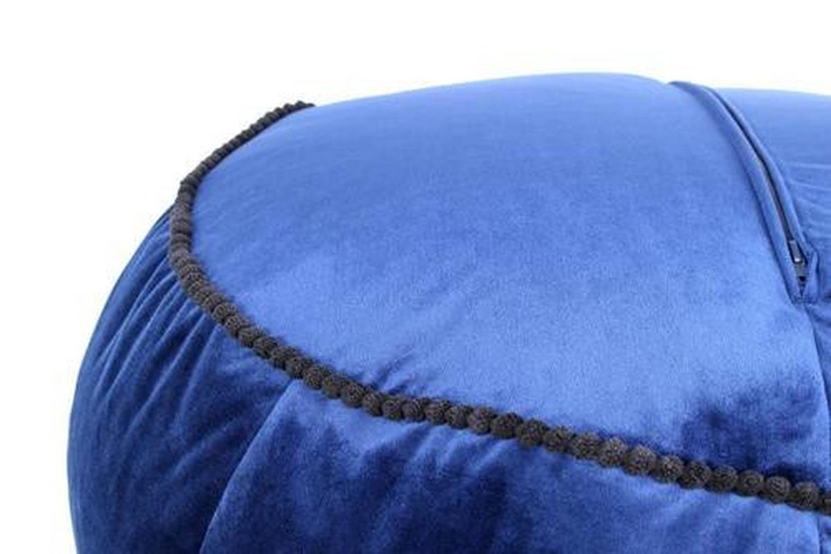Pouf Taj Mahal Dxh: 65x35 Cm Samt Blau Mit Reißverschluss - Blau, MODERN, Textil (65/35/65cm) - Kayoom