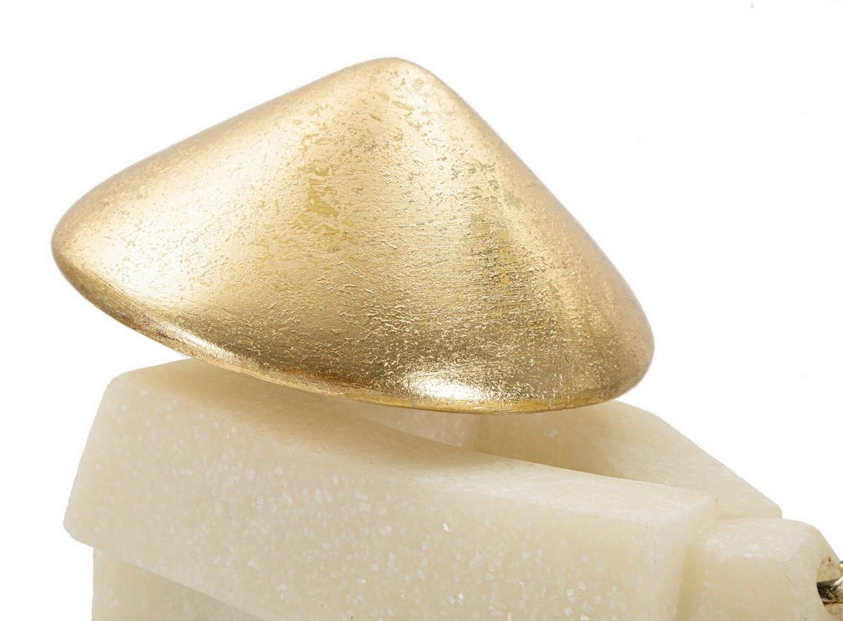 Skulptur Kunststoff/metall, Weiß/gold - Basics, Kunststoff/Metall (34/30/12cm)