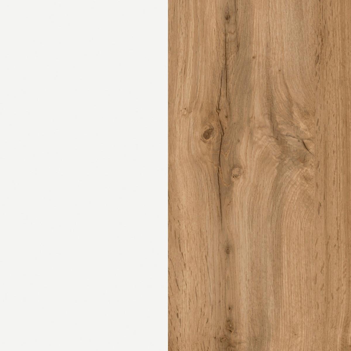 Waschbeckenunterschrank Varese B: 85 Cm Wotaneiche Dekor/weiß - Eiche Wotan/Weiß, MODERN, Holzwerkstoff (85/56/35cm) - Held