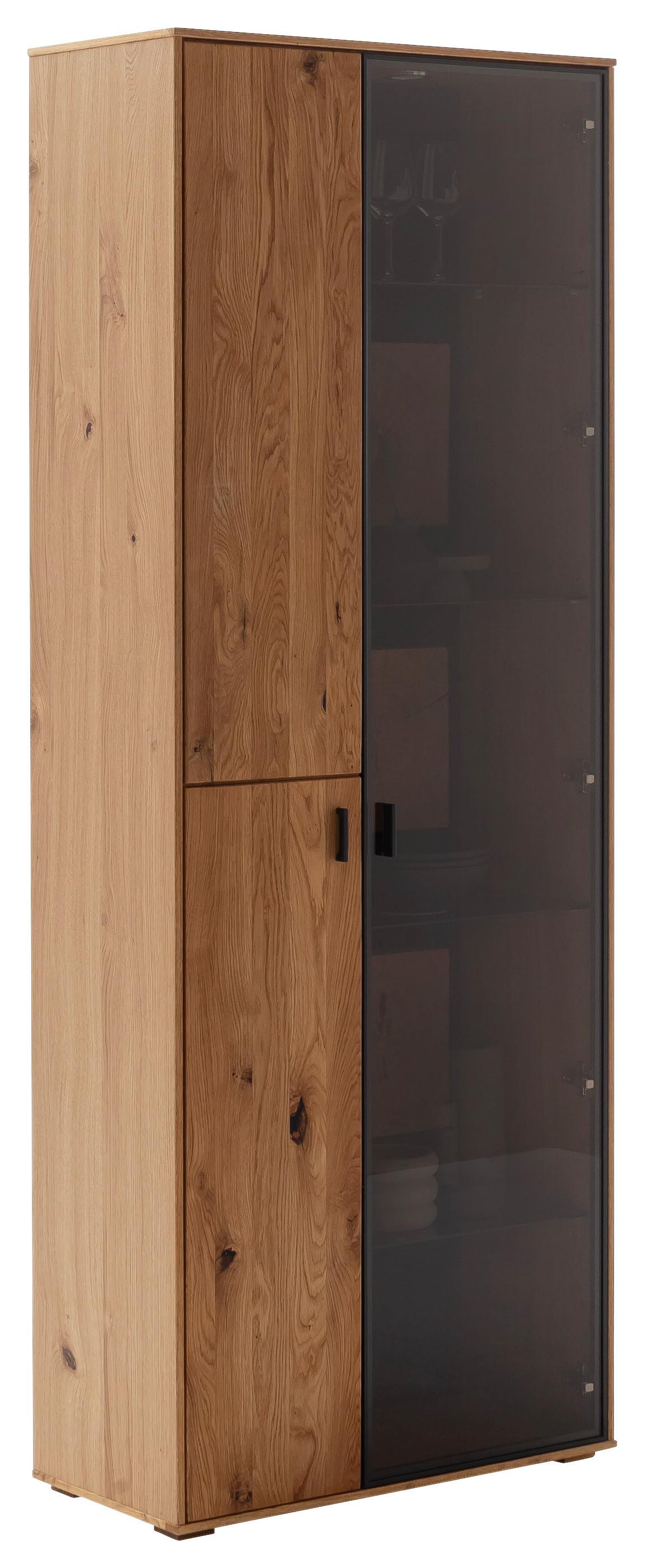 Vitrine Assini Wildeiche B: 78 cm - Wildeiche, Design, Glas/Holz (78/206/37cm) - MID.YOU