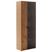 Vitrine Assini Wildeiche B: 78 cm - Wildeiche, Design, Glas/Holz (78/206/37cm) - MID.YOU