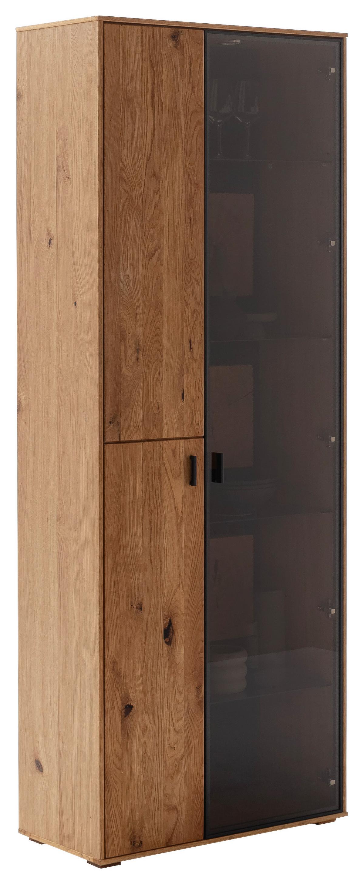 Vitrine Assini Wildeiche B: 78 cm - Wildeiche, Design, Glas/Holz (78/206/37cm) - MID.YOU