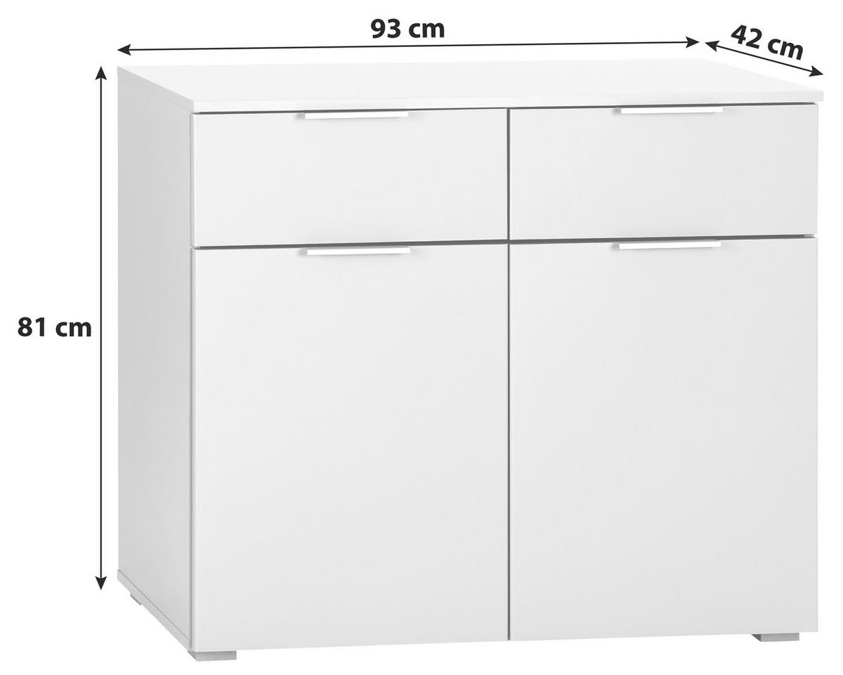 Kommode Alabama, Weiß B: 80 Cm - Alufarben/Weiß, MODERN, Holzwerkstoff (80/81/42cm) - Rauch Möbel