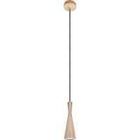 HÄNGELEUCHTE 8510144 VEGAS - Eichefarben/Schwarz, Natur, Holz (10/90-140cm)