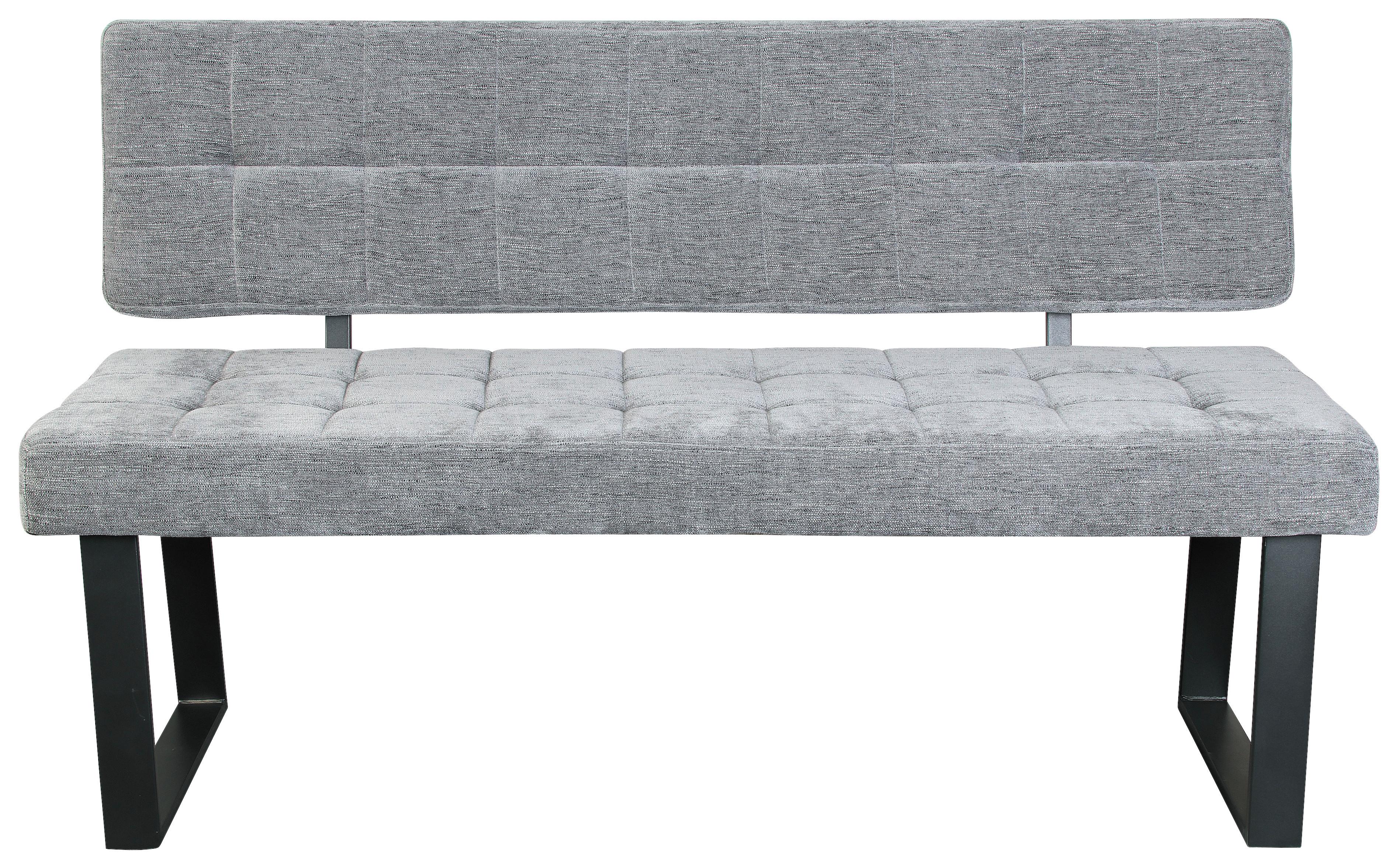 Sitzbank Volda - Hellgrau/Schwarz, MODERN, Textil/Metall (140/85/56cm) - MID.YOU