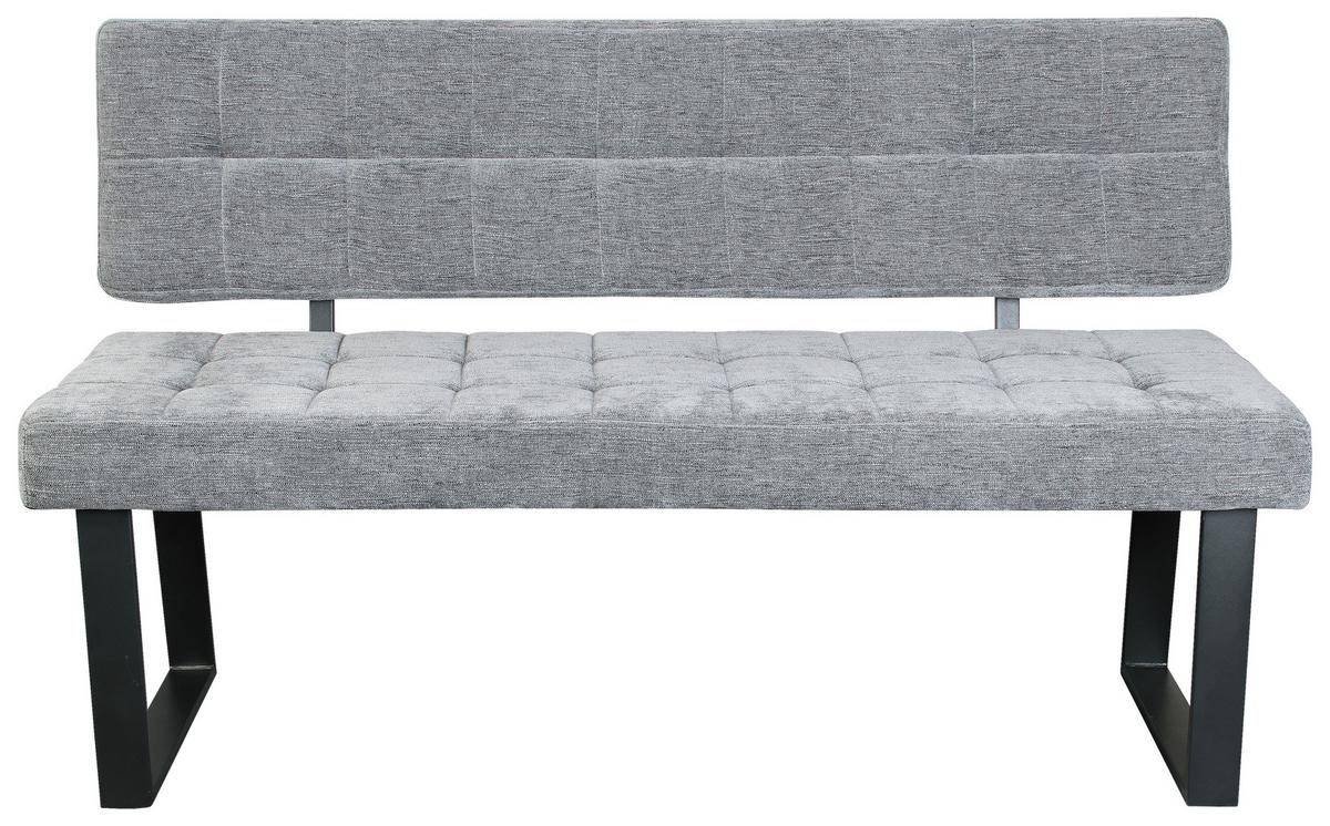 Sitzbank Volda - Hellgrau/Schwarz, MODERN, Textil/Metall (140/85/56cm) - MID.YOU