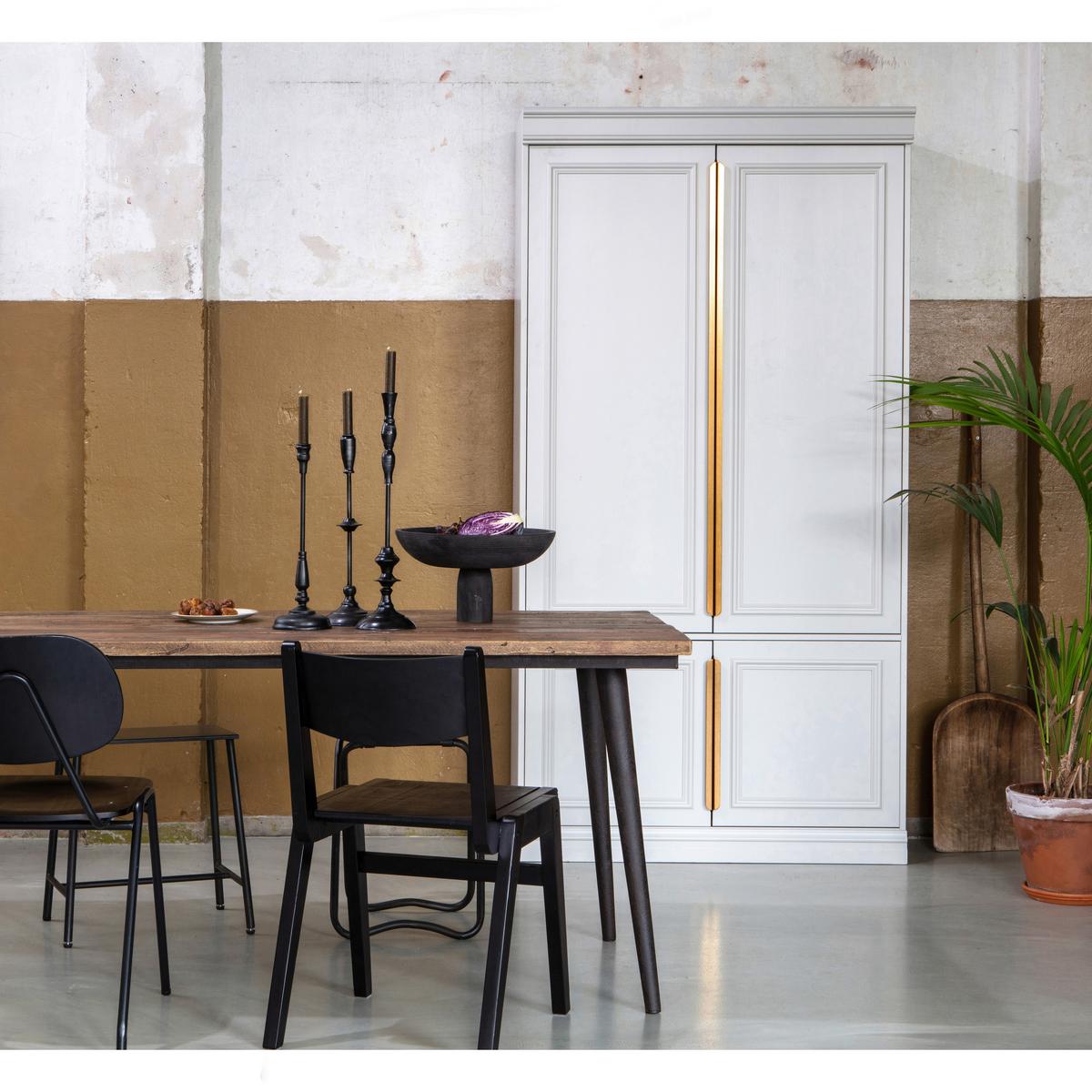 Esstisch Guild Schwarz/Naturfarben B: 220cm - Schwarz/Naturfarben, MODERN, Holz/Metall (220/90/75cm) - Livetastic
