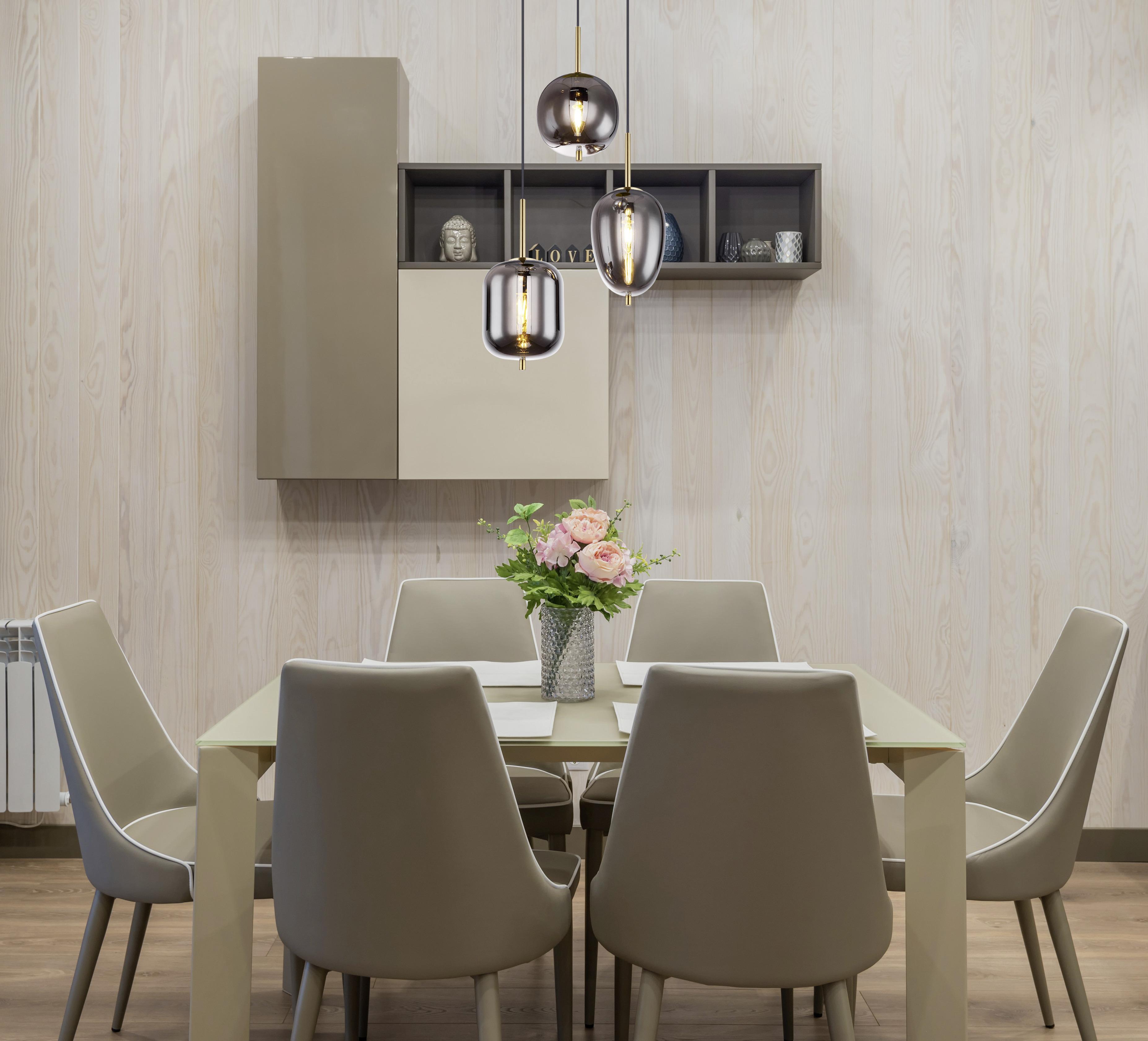 Hängeleuchte Blacky I Glas/Metall Messingfarben Hochvoltleuchte