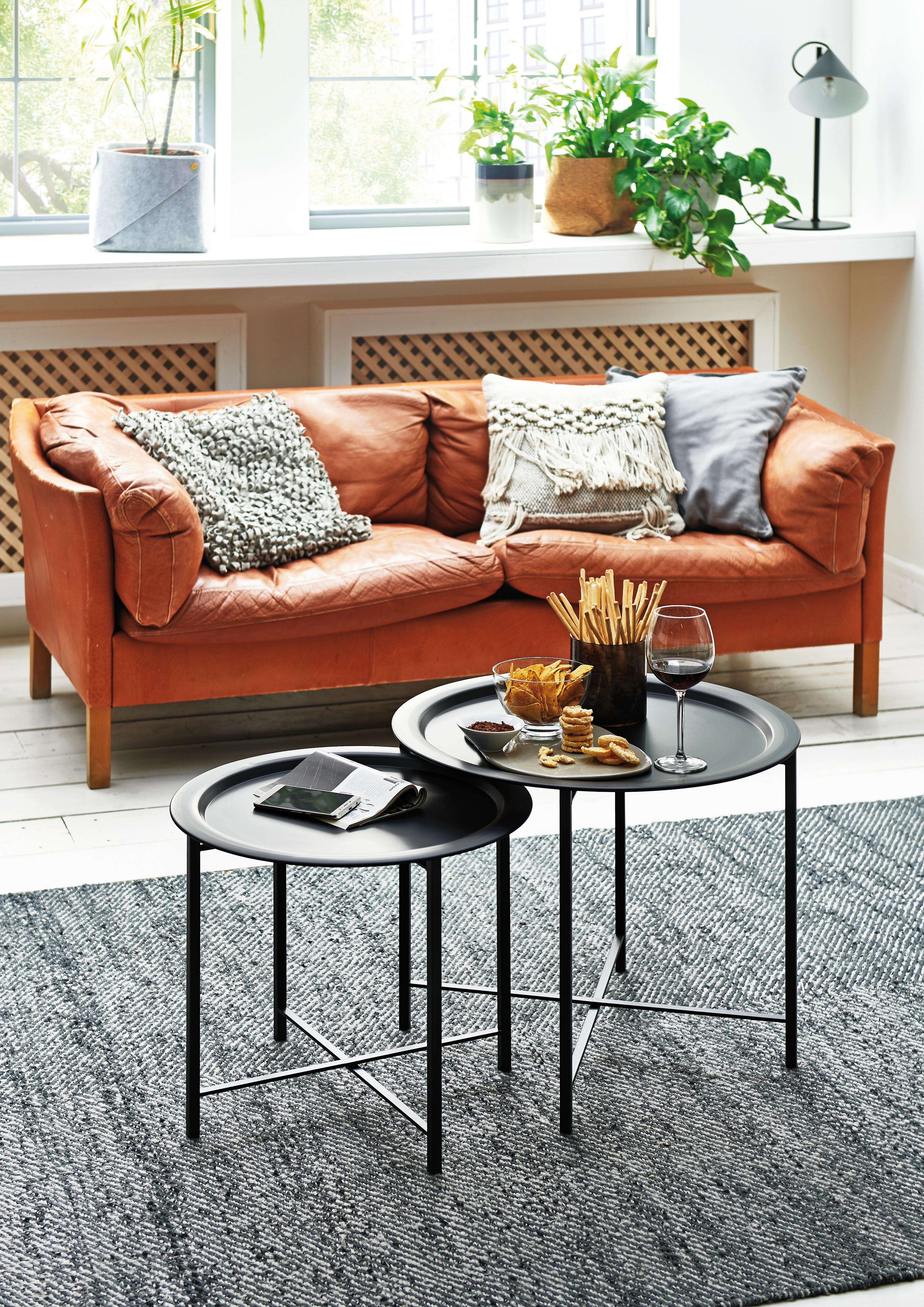 2teiliges Couchtischset aus Metall