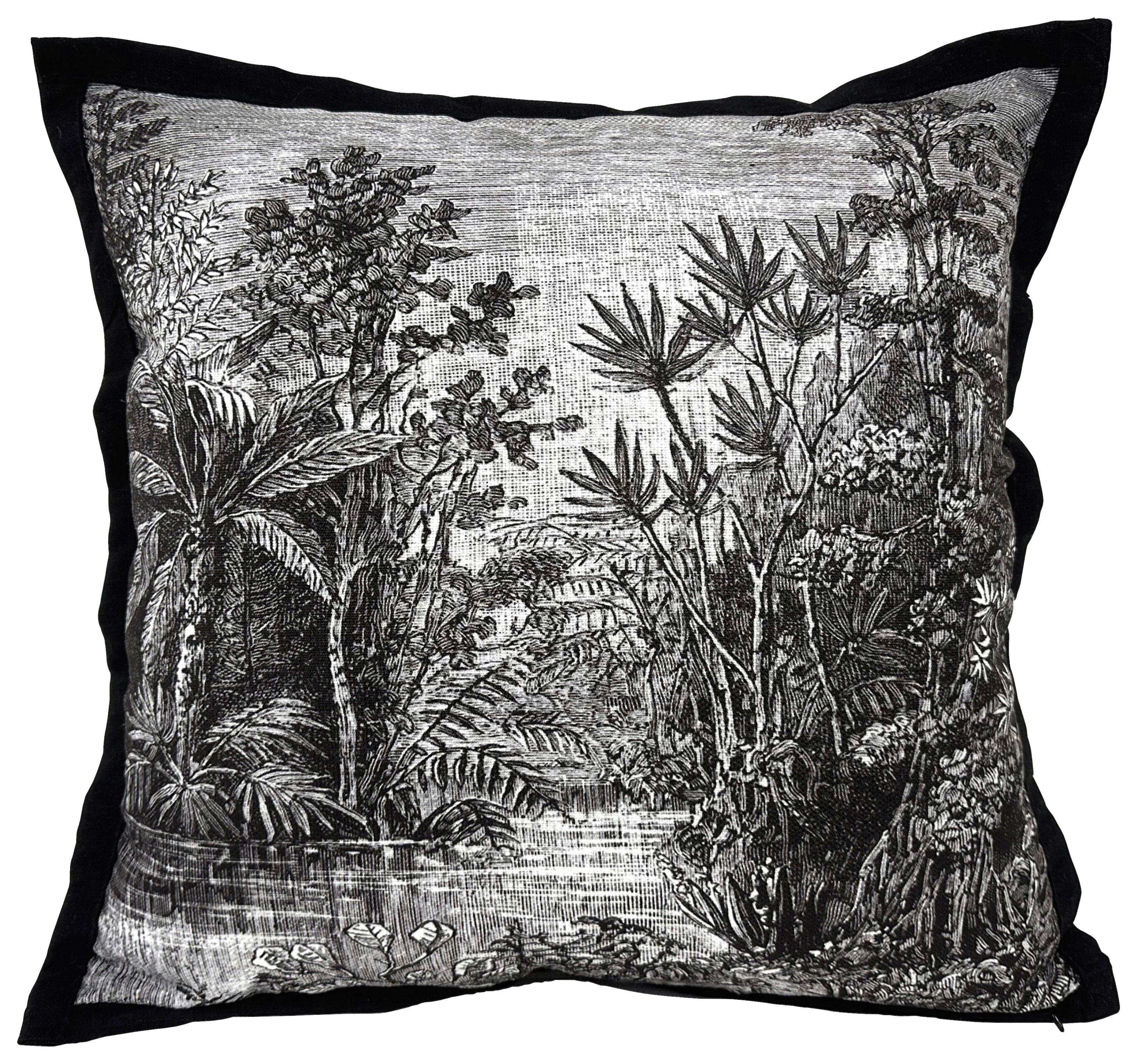 Zierkissen Odette - Schwarz/Weiß, ROMANTIK / LANDHAUS, Textil (45/45cm) - James Wood