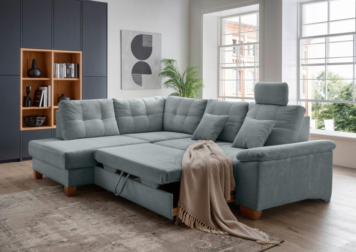 Ecksofa Brizzini Hellblau S: 206x274 Cm - Naturfarben/Hellblau, MODERN, Textil (206/274cm) - Livetastic