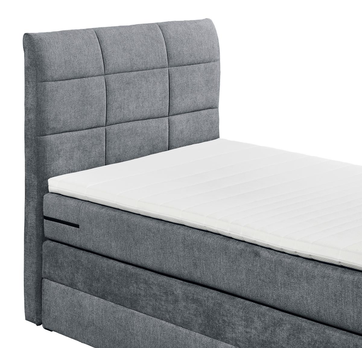 Boxspring postel KUBA 100x200 cm antracit - antracitová, Basics, kompozitní dřevo/textil (100/200cm) - MID.YOU