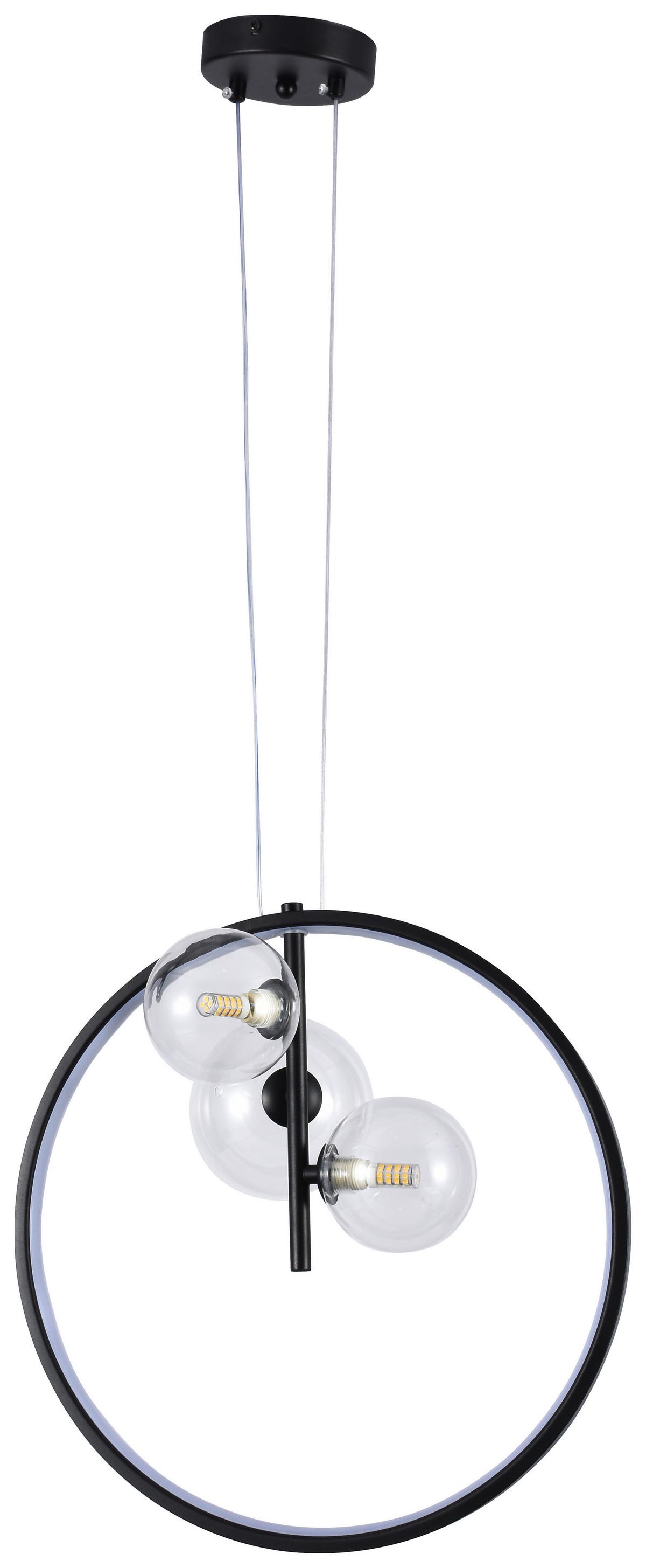 ZÁVĚSNÉ LED SVÍTIDLO RIBN - černá/průhledné, Moderní, kov/sklo (40/163cm) - Modern Living
