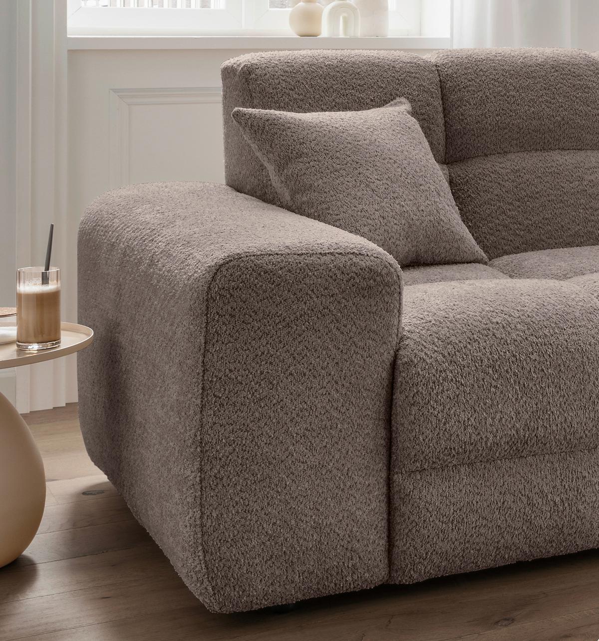 Ecksofa Bosco, Taupe S: 301x152 cm - Taupe/Schwarz, MODERN, Textil (301/152cm) - Livetastic