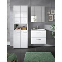 Badezimmer Ice Weiß Hg B: 120 Cm - Weiß Hochglanz/Schwarz, MODERN, Keramik/Holzwerkstoff (120/185/46cm) - MID.YOU