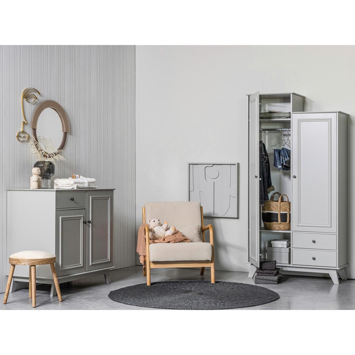 Sessel Mark Naturfarben B: 67cm - Naturfarben, Design, Holz/Textil (67/75/82cm) - Livetastic