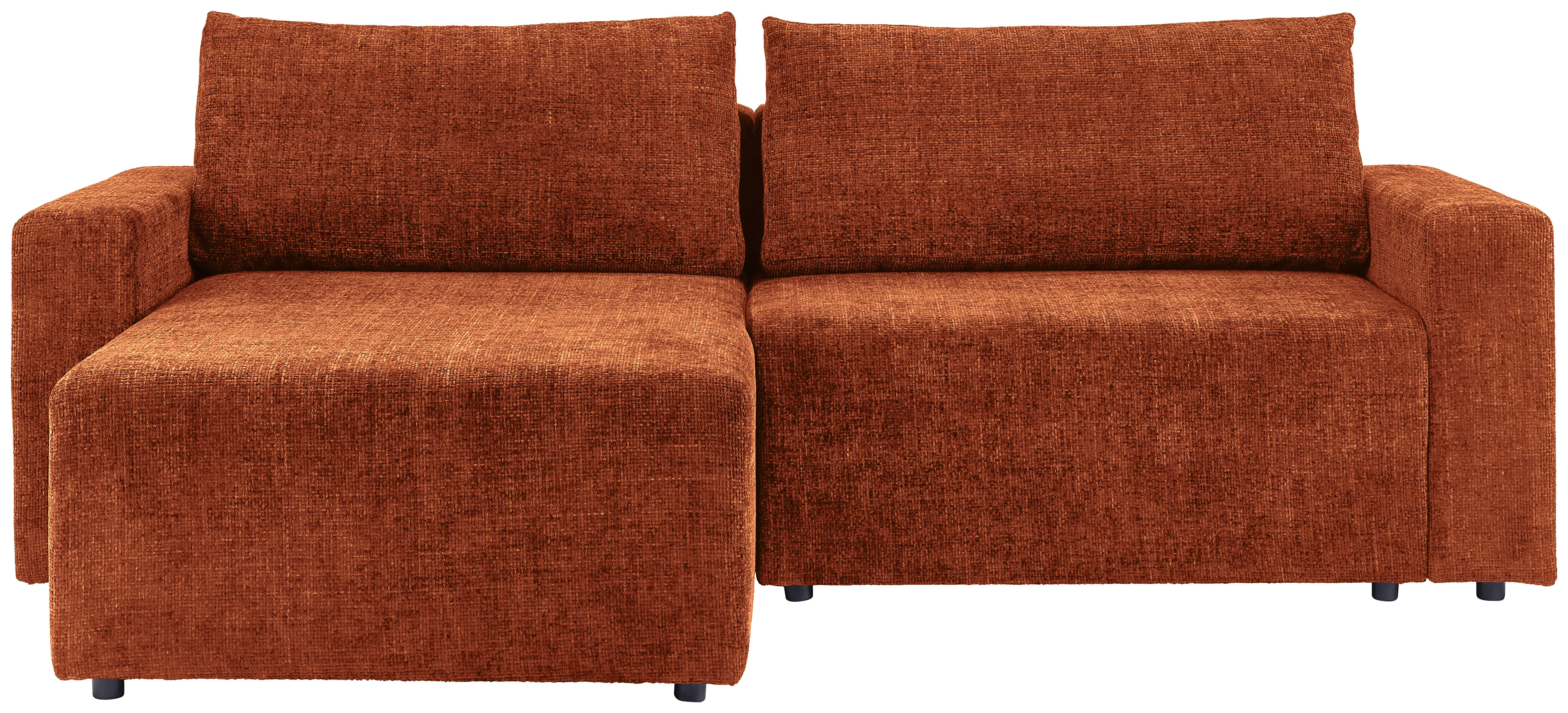 Ecksofa Dallas - Rostfarben/Schwarz, MODERN, Holz/Kunststoff (173/258cm)