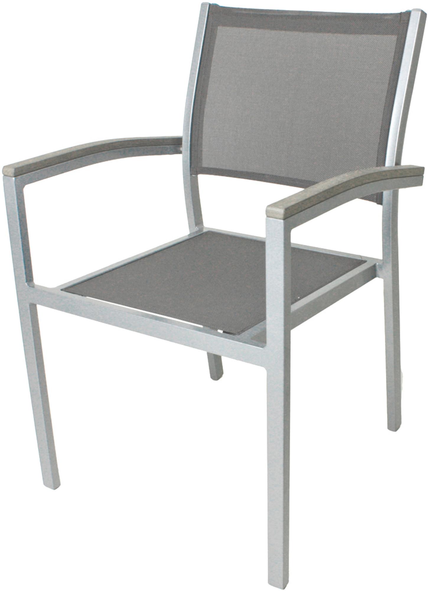 Gartenstuhl-Set Grace - Silberfarben/Grau, Basics, Kunststoff/Textil (60/86/55cm) - Gardenson
