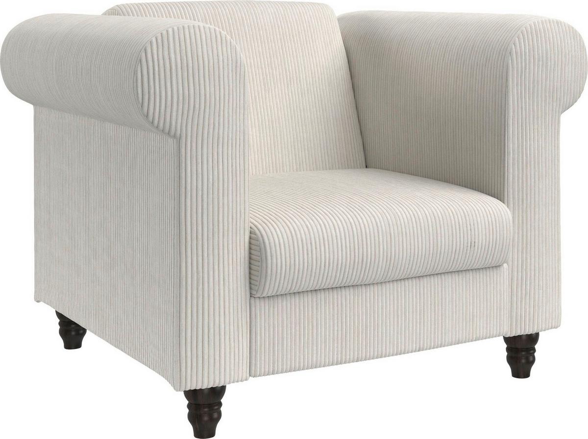 Sessel Firenze Creme, Relaxfunktion - Creme/Schwarz, Basics, Textil (111/83/87cm) - Livetastic