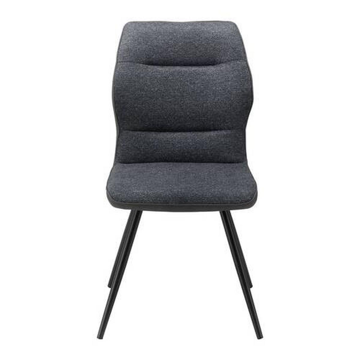 Jedálenská stolička Eva tmavosivá - čierna/tmavosivá, Modern, kov/drevo (49/91/59cm) - Bessagi Home