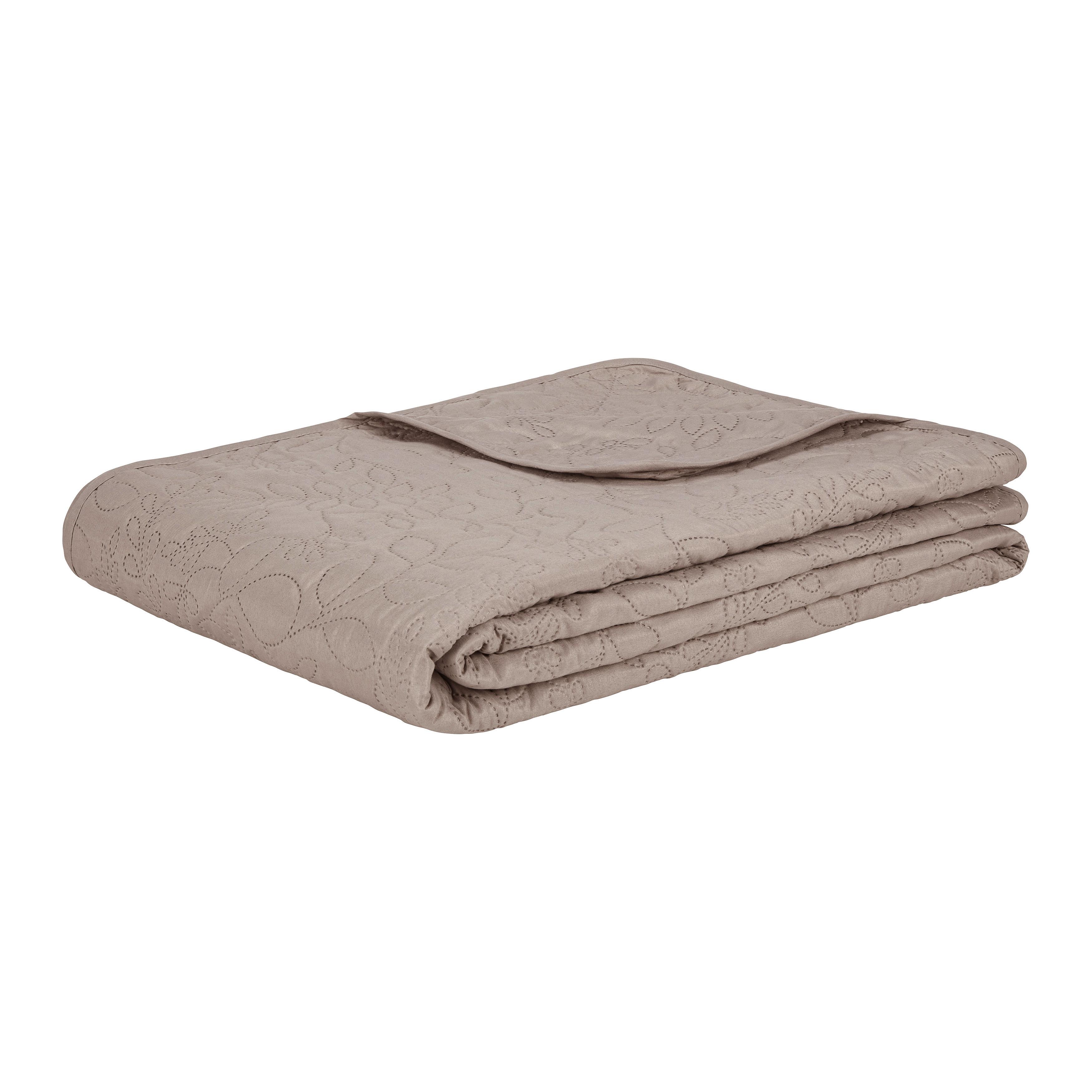 PŘEHOZ NA POSTEL GRACE - šedohnědá, textil (220/240cm) - Mömax