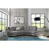 Ecksofa Bretania, Grau S: 300x113 cm - Schwarz/Grau, Design, Textil (300/113cm) - Livetastic