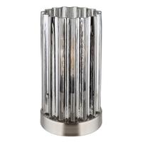Tischleuchte Cayden Schwarz Nickelfarben D: 12 cm - Klar/Schwarz, KONVENTIONELL, Glas/Kunststoff (12/21,5cm) - Globo