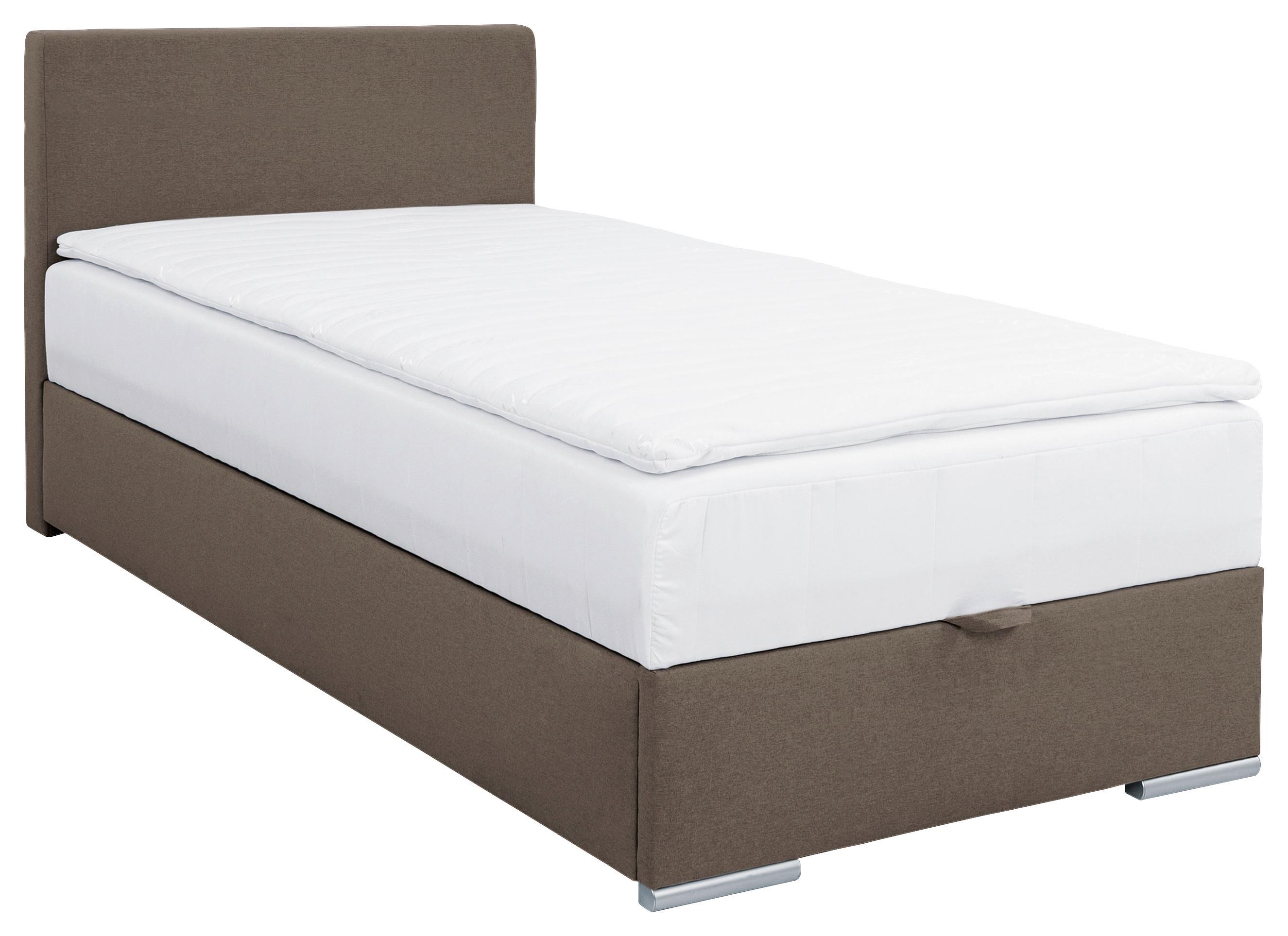 Polsterbett Cosi 100 - Sandfarben/Chromfarben, KONVENTIONELL, Holz/Textil (100/200cm)