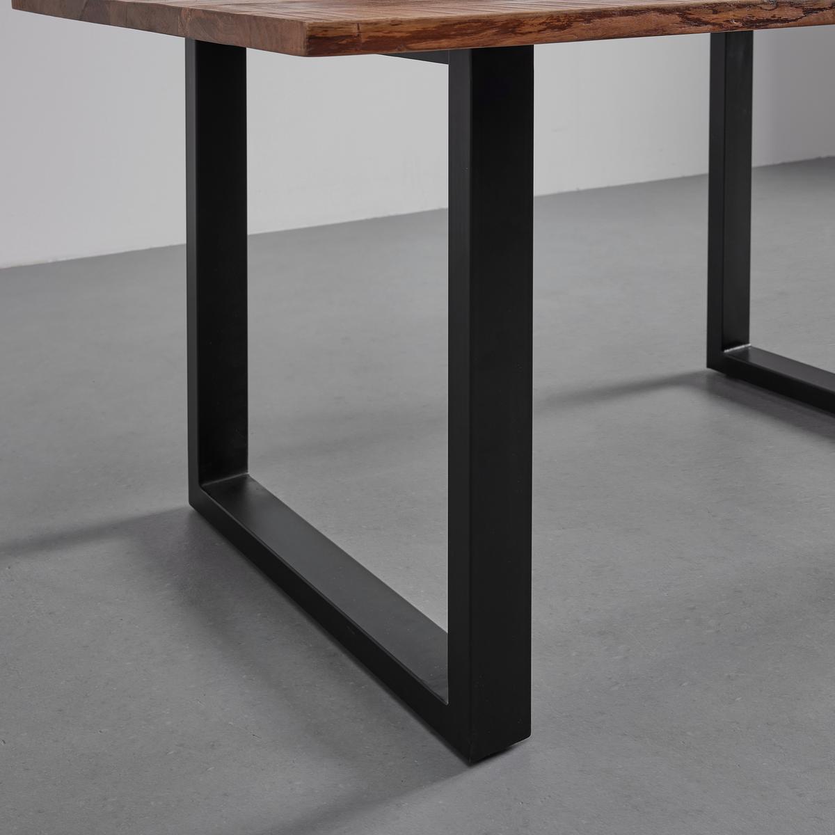 Jídelní stůl Arya 160x85 cm - černá/barvy akácie, Moderní, kov/dřevo (160/85/76cm) - Bessagi Home