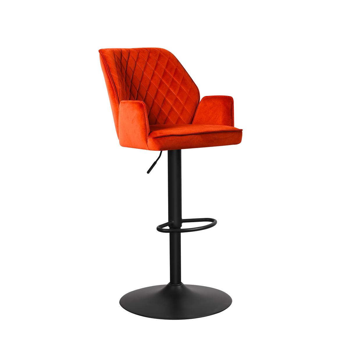 Barhocker-Set Donny Kupferfarben B: 54 cm - Schwarz/Orange, MODERN, Textil/Metall (54/100/58cm) - MID.YOU