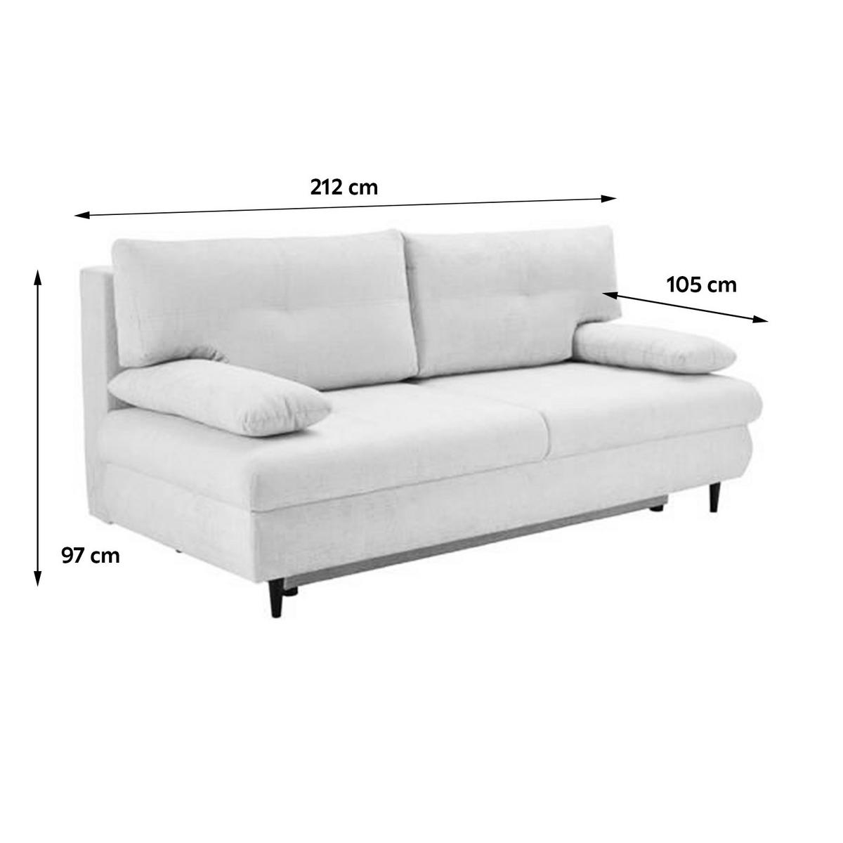 Schlafsofa Virgo - Schwarz/Weiß, KONVENTIONELL, Textil (212/97/105cm) - MID.YOU