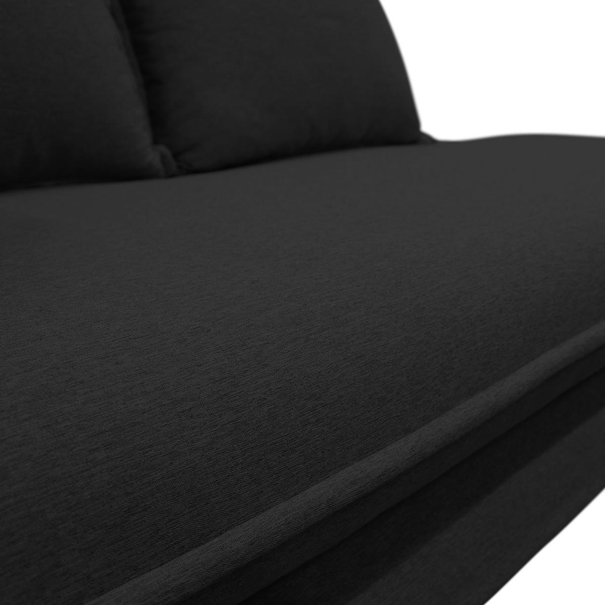 Liege Latte Schwarz Inkl. Bettkasten Ottomane Links - Silberfarben/Schwarz, Design, Textil (107/84/99/224cm) - MID.YOU
