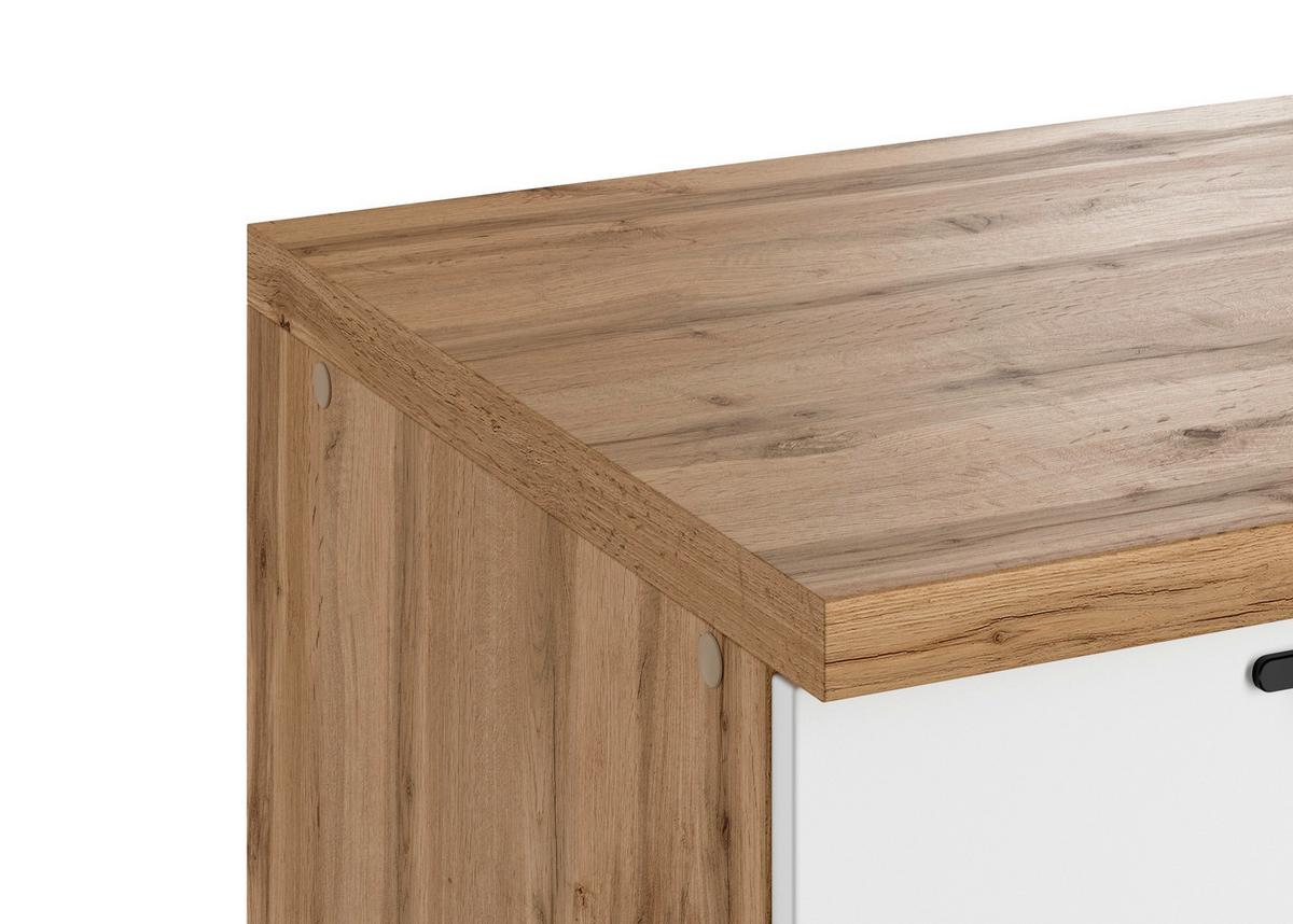 Küchenunterschrank Meran B: 60 cm Weiß/Eiche Dekor - Eiche Wotan/Weiß, LIFESTYLE, Holzwerkstoff (60/86/60cm) - Held