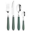 Besteckset Daisy Green Dunkelgrün/Edelstahlfarben - Dunkelgrün/Edelstahlfarben, Basics, Kunststoff/Metall - Pintinox