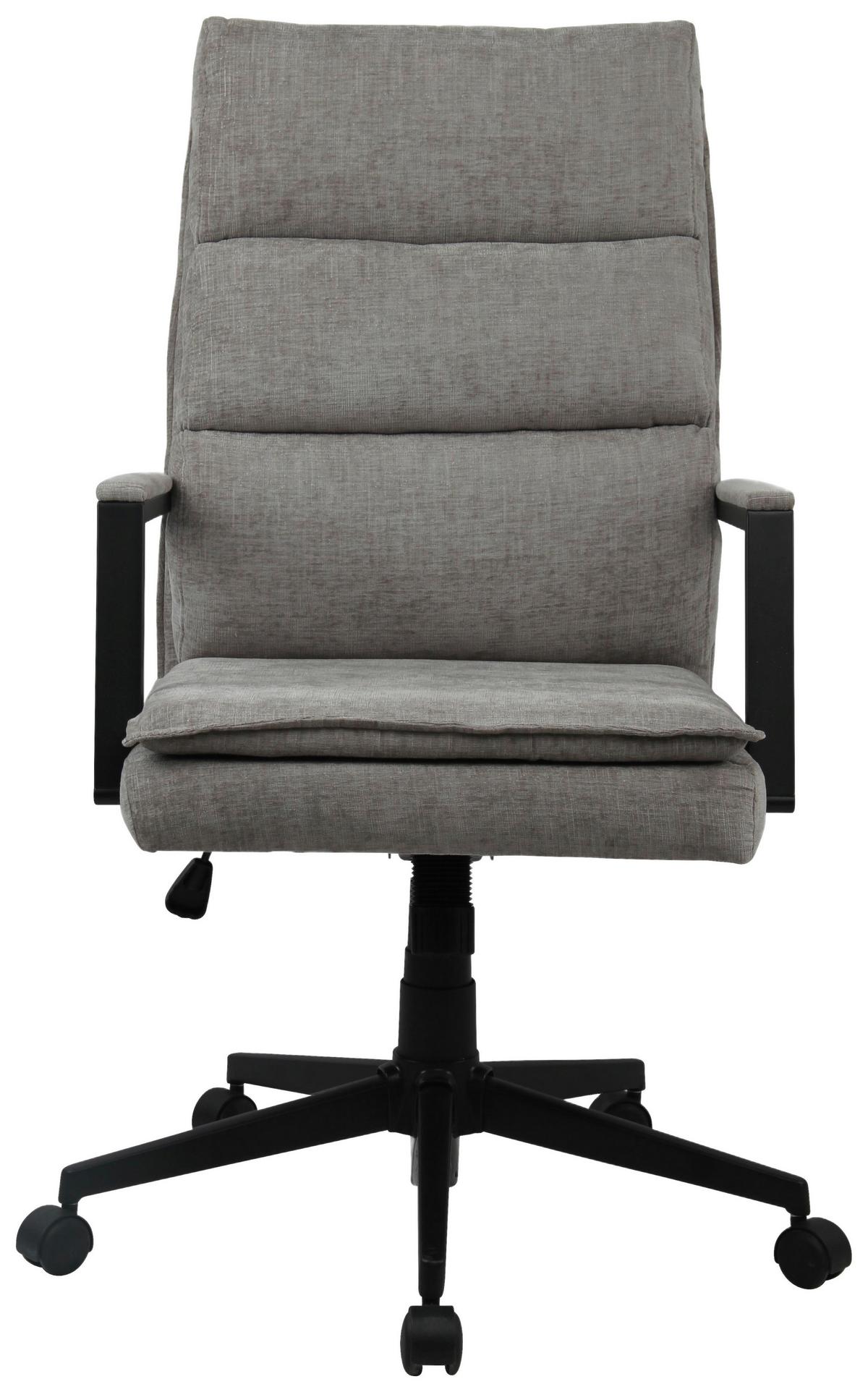 Chefsessel Graz 2 Hellgrau B: 58 cm - Hellgrau/Schwarz, Trend, Kunststoff/Textil (58/112/62cm)