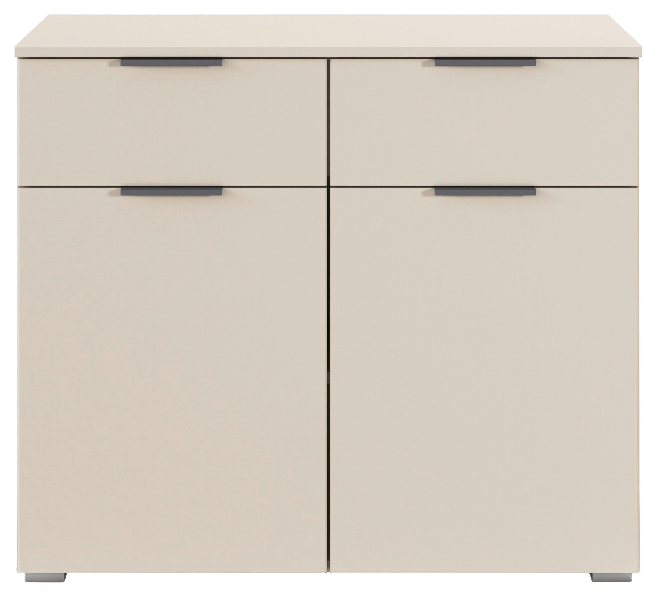 Kommode Modern 93 cm Alabama Super Champagner - Champagner/Alufarben, MODERN, Holzwerkstoff (93/81/42cm)