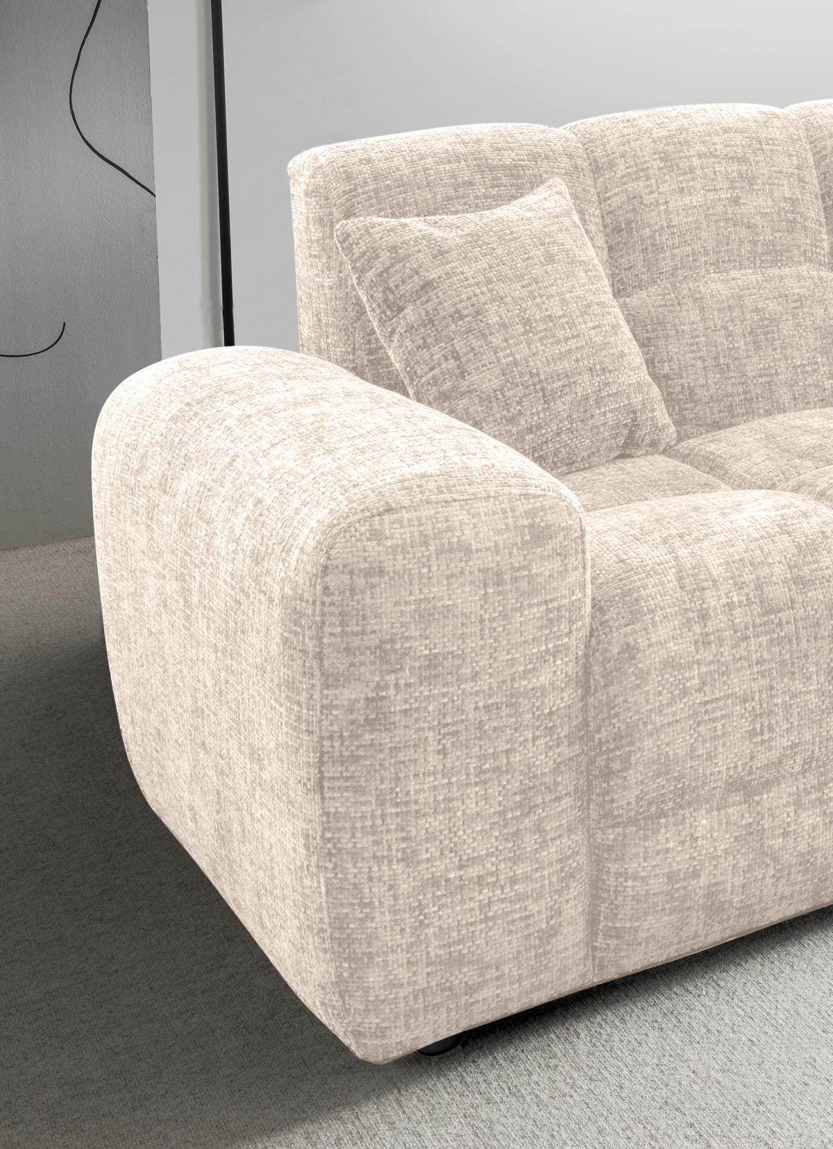 Viersitzer-Sofa Bosco, Creme B: 300 cm - Creme/Schwarz, MODERN, Textil (300/87/120cm) - Livetastic
