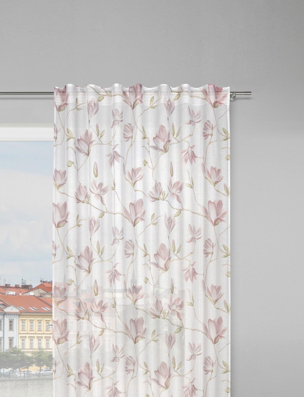 HOTOVÝ ZÁVĚS Magda, 140/245 cm - pink, Basics, textil (140/245cm) - Modern Living