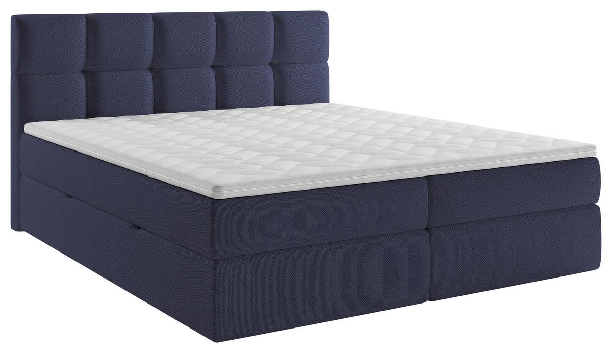 Boxbett Lorie Ii - Schwarz/Dunkelblau, MODERN, Holz/Holzwerkstoff (140/200cm) - MID.YOU