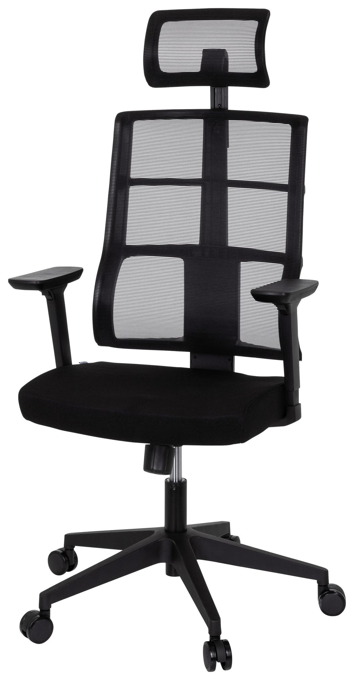 Drehstuhl Spinio Pro Schwarz - Schwarz, MODERN, Kunststoff/Textil (64/138/62cm) - MID.YOU