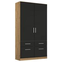 Drehtürenschrank Berlin Eiche Artisan/Grau B: 91 cm - Eiche Artisan/Grau, MODERN, Holzwerkstoff (91/197/54cm) - Rauch Möbel