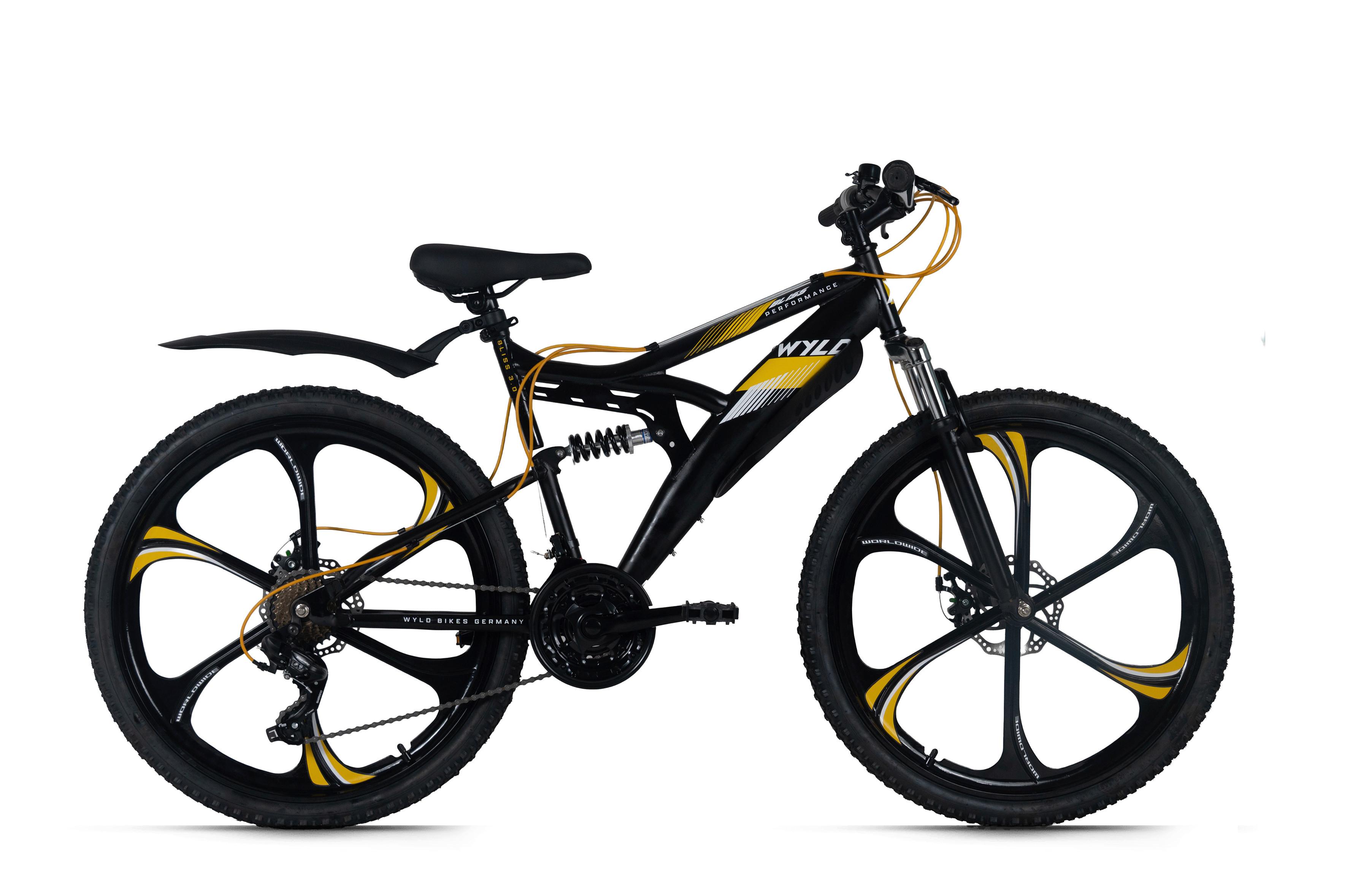 WYLD Mountainbike Fully schwarz/Gelb - Schwarz, LIFESTYLE, Metall