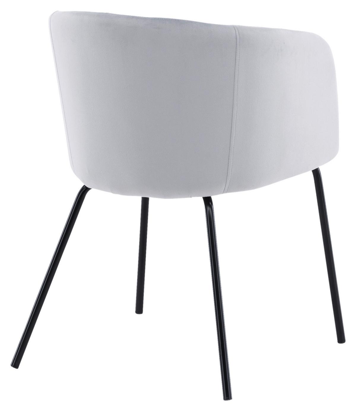 Armlehnstuhl Berit - Hellgrau/Schwarz, Design, Textil/Metall (55/78/55cm) - Livetastic