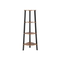 Regál IRON - hnedá/čierna, Basics, kompozitné drevo (33,9/124,5/33,9cm) - Boxxx