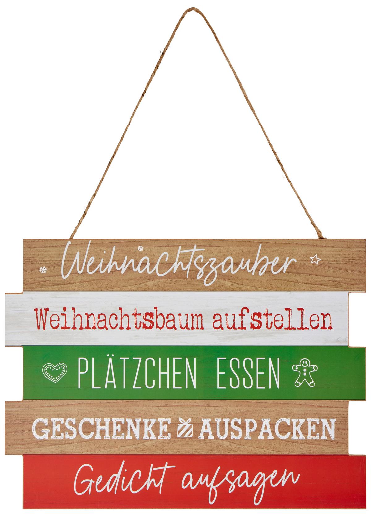 Dekohänger "weihnachtszauber" - Rot/Weiß, Basics, Holzwerkstoff (40/30cm) - Luca Bessoni