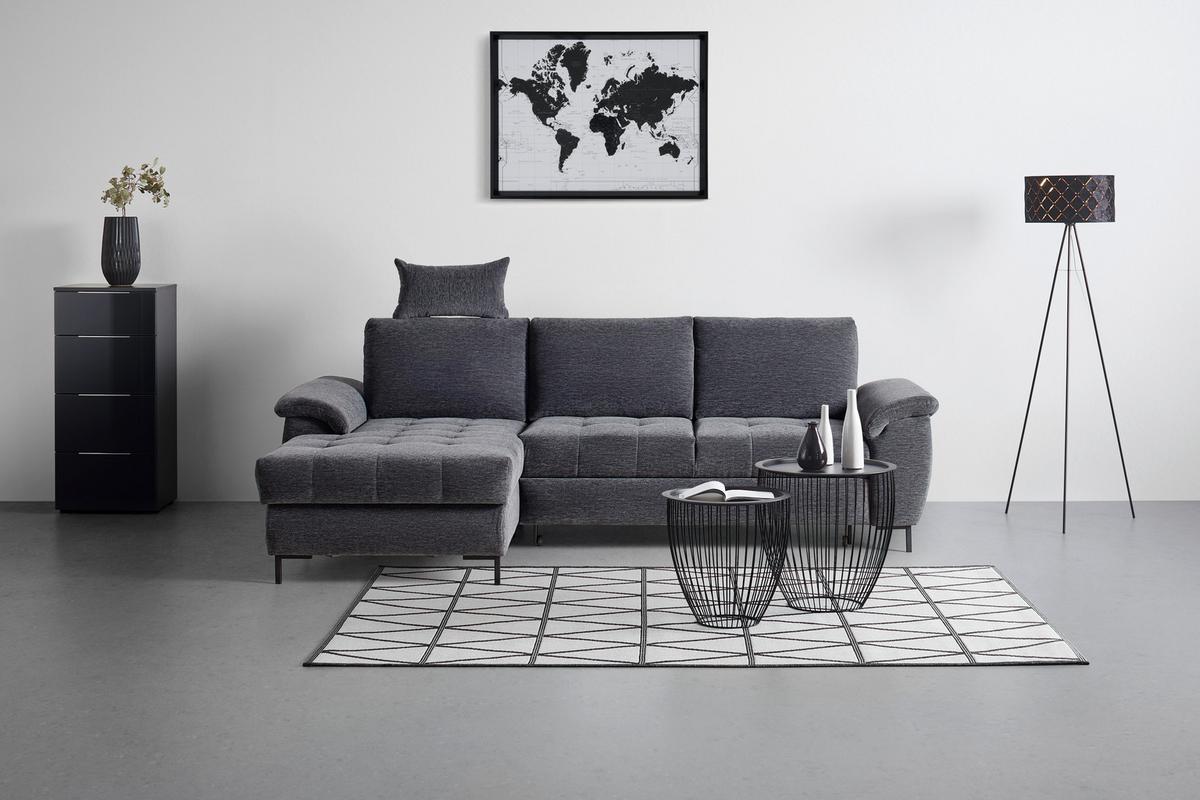 Opierka hlavy FOCUS L, sivá ženilka - sivá, Konventionell, kov/textil (50/26cm) - Based
