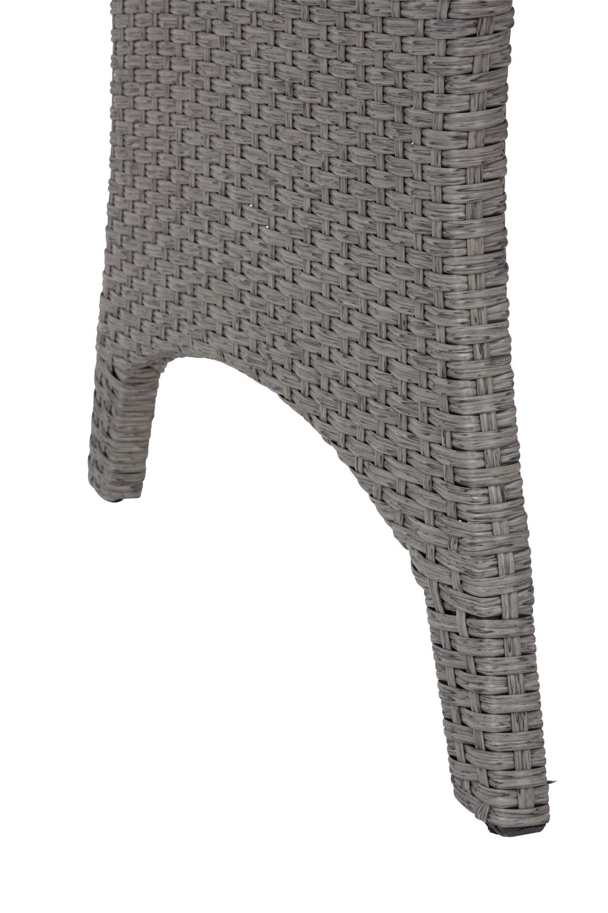 Loungegarnitur 6-Tlg Athena in Rattan-Optik mit Kissen - Schwarz/Grau, MODERN, Glas/Kunststoff - Beldano